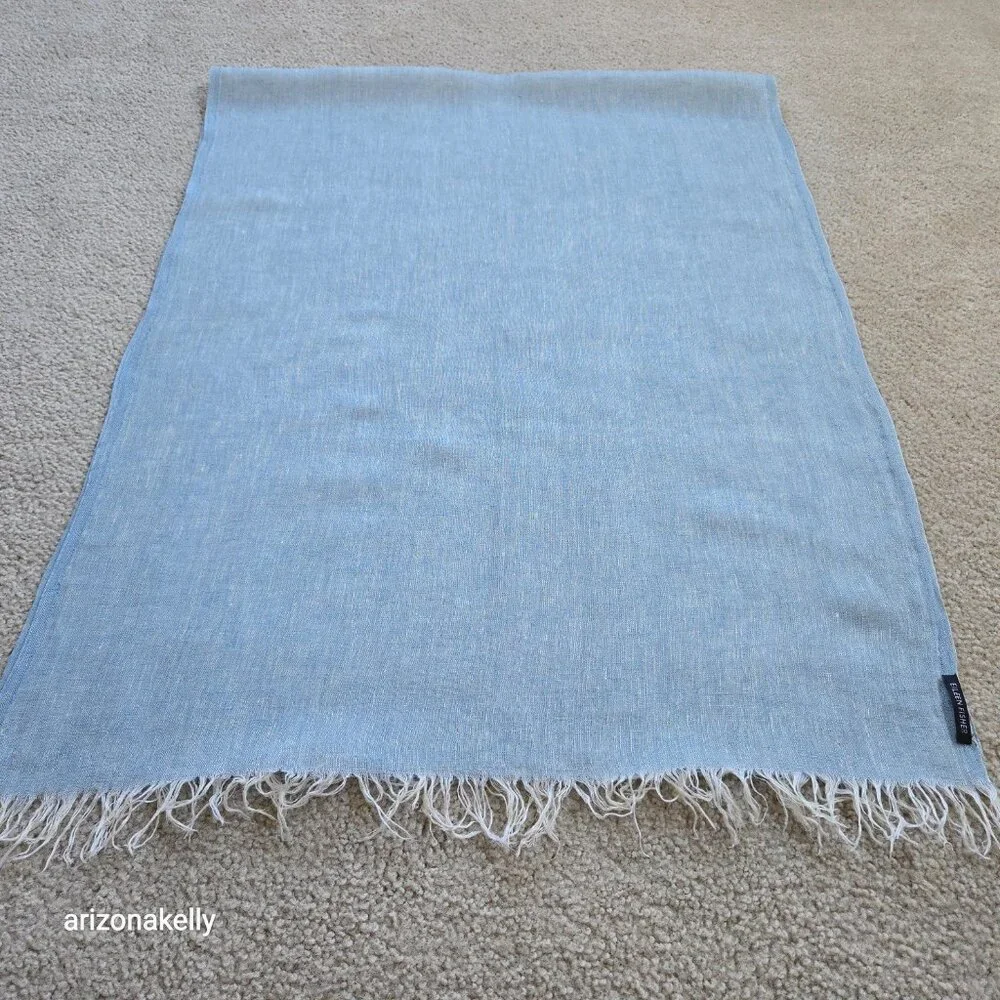Eileen Fisher Linen Scarf Sky Blue Powder Blue
